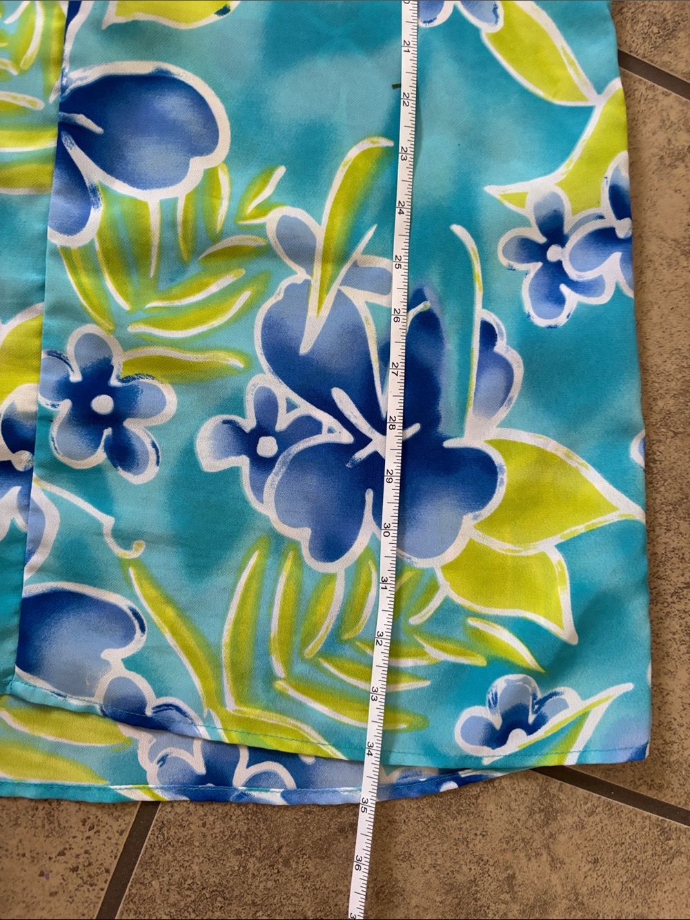 California Concepts Tropical Blue Floral Sleeveless Shift Dress - Picture 5 of 5